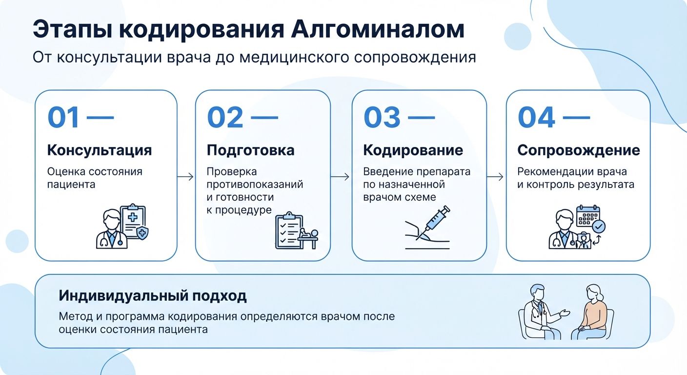 Кодирование препаратом «Алгоминал» в Абдулино инфографика